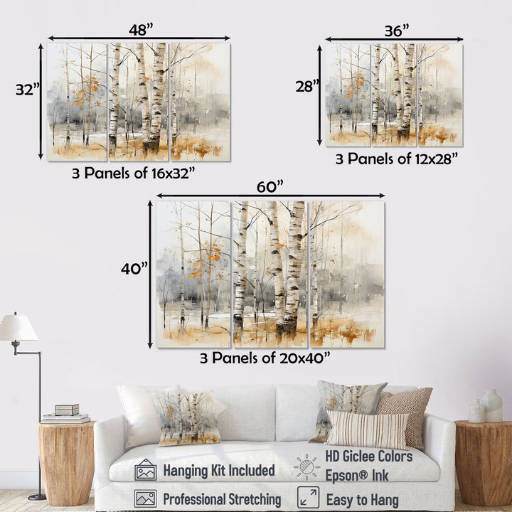 Winter birch wood forest I - Multi-Panels