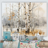 Winter birch wood forest I - Floral Canvas Wall Art