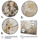 Beige and yellow birch wood forest II - Floral Canvas Wall Art