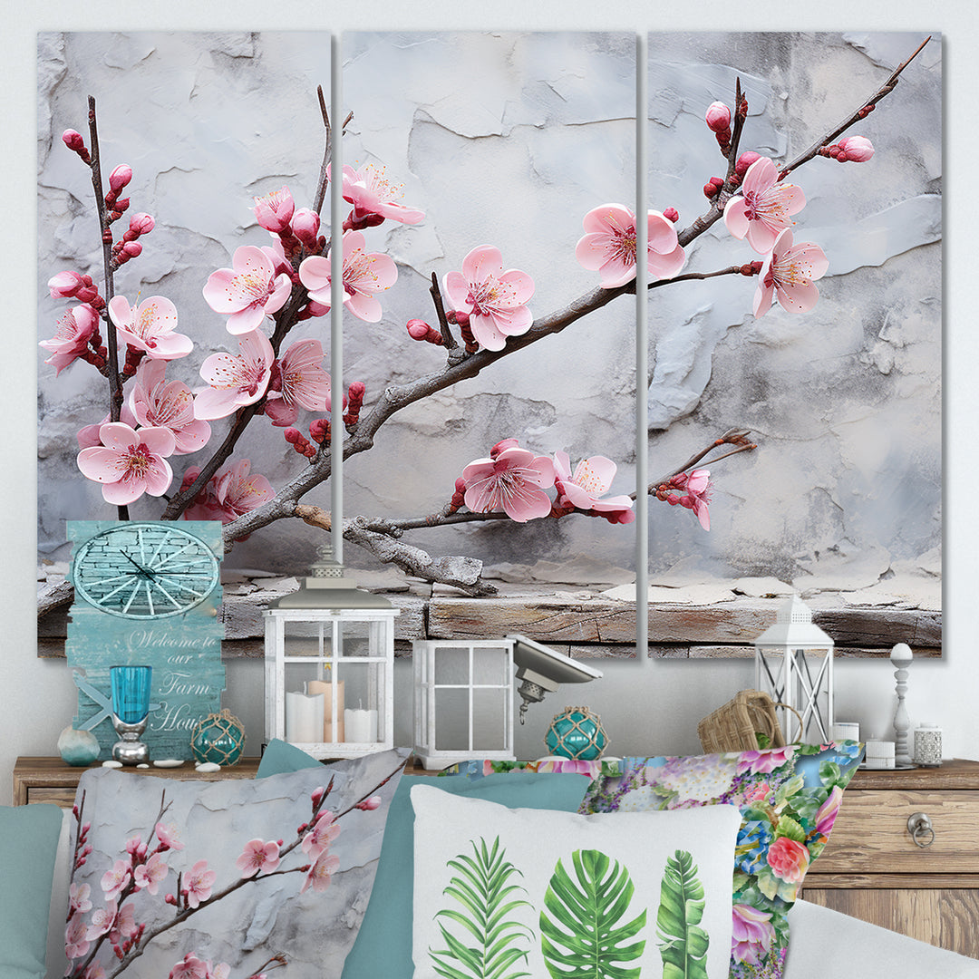 Pink cherry blossom End of Winter blooms I - Multi-Panels