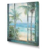 Tropical beach Windows horizon I - Coastal Canvas Wall Art