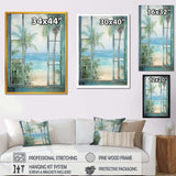 Tropical beach Windows horizon I - Coastal Canvas Wall Art