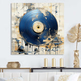 White and blue Vinyl Record Melody - Fashion Canvas Wall Art