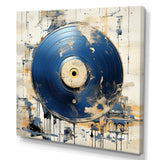 White and blue Vinyl Record Melody - Fashion Canvas Wall Art