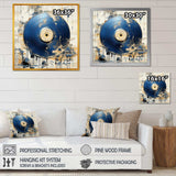 White and blue Vinyl Record Melody - Fashion Canvas Wall Art