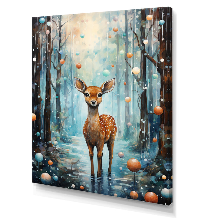 Forest winter children deer - Deer Home Decor Art