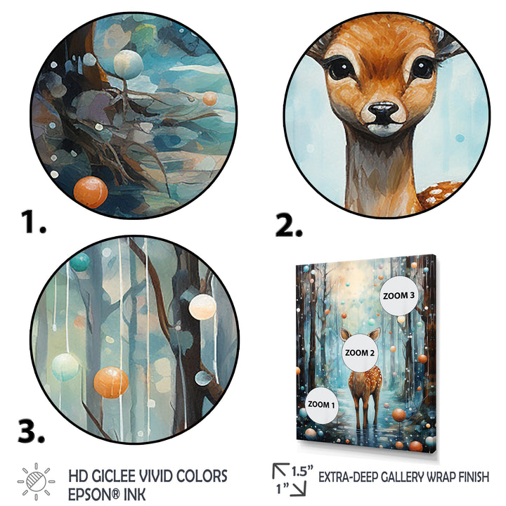 Forest winter children deer - Deer Home Decor Art