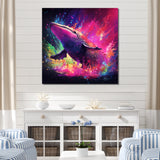 Abstract Whale colorful Song - Whale Living Room Wall Art
