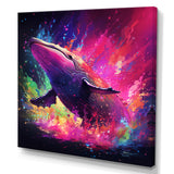 Abstract Whale colorful Song - Whale Living Room Wall Art