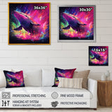Abstract Whale colorful Song - Whale Living Room Wall Art