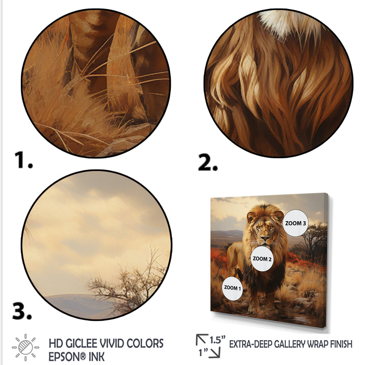 Lions Savannah horizon - Lion Canvas Wall Art