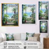 Tropical windows to the beach II - Coastal Canvas Wall Art