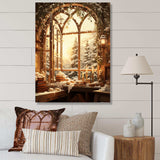 Christmas Winter window view I - Landscapes Canvas Wall Art