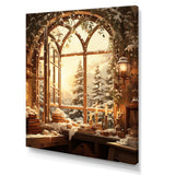 Christmas Winter window view I - Landscapes Canvas Wall Art