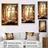 Christmas Winter window view I - Landscapes Canvas Wall Art