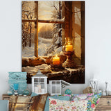 Christmas Winter window view II - Landscapes Canvas Wall Art