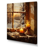 Christmas Winter window view II - Landscapes Canvas Wall Art