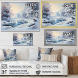 Winter River window view II - Landscapes Canvas Wall Art