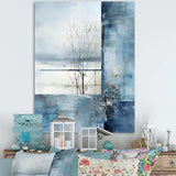 White and blue Winter forest collage IV - Landscapes Canvas Wall Art