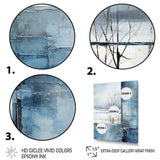 White and blue Winter forest collage IV - Landscapes Canvas Wall Art