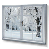 Winter Forest window views I - Landscapes Canvas Wall Art