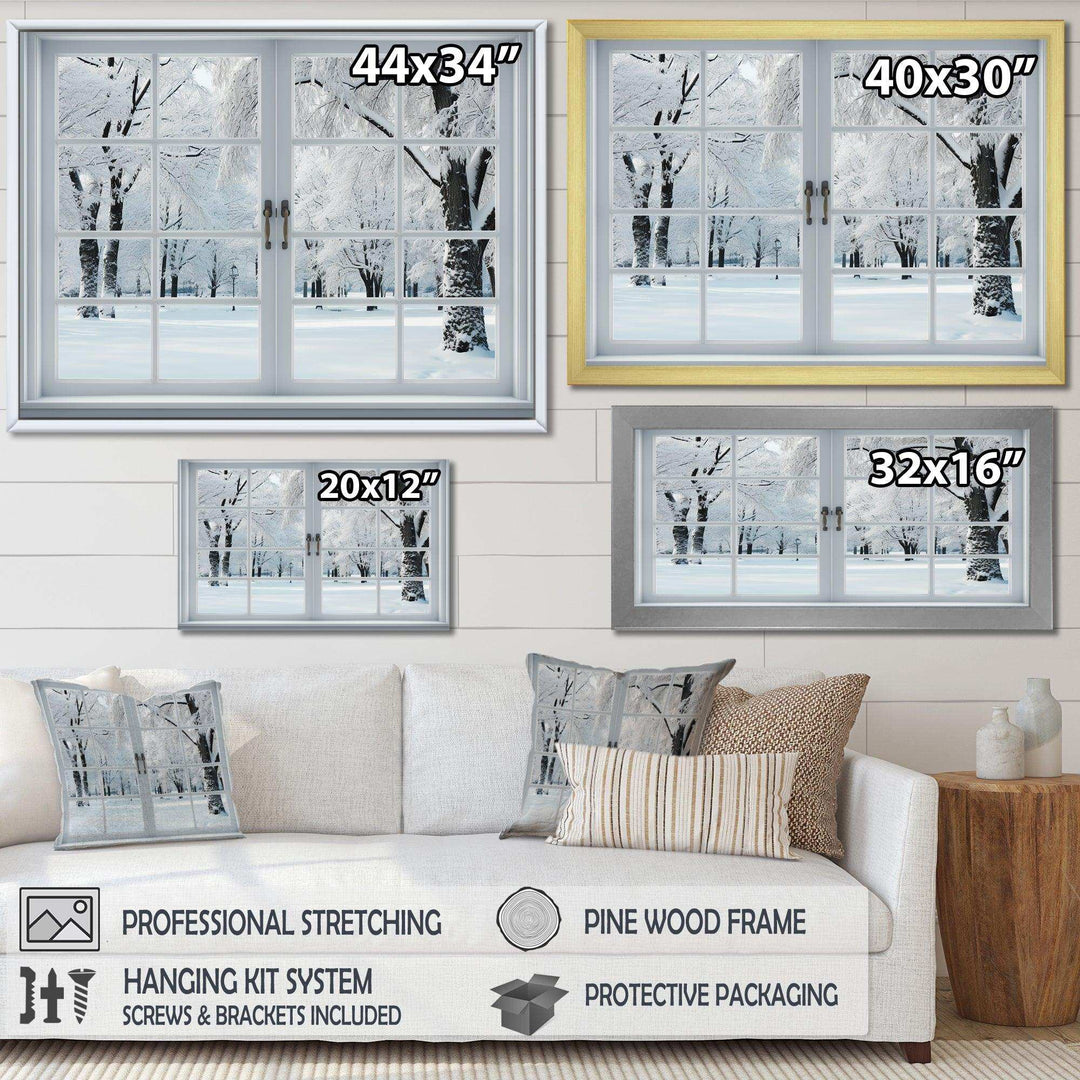 Winter Forest window views I - Landscapes Canvas Wall Art