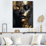 Black and gold Gilded woman Photo II - Fashion Canvas Wall Art