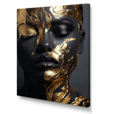 Black and gold Gilded woman Photo II - Fashion Canvas Wall Art