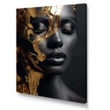 Black and gold Gilded woman Photo III - Fashion Canvas Wall Art