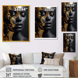 Black and gold Gilded woman Photo III - Fashion Canvas Wall Art