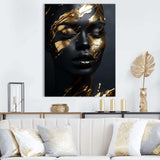 Black and gold Gilded woman Photo IV - Fashion Canvas Wall Art