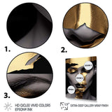 Black and golden woman Photo I - Fashion Canvas Wall Art