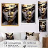 Black and golden woman Photo I - Fashion Canvas Wall Art