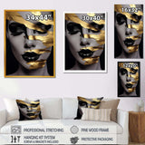 Black and golden woman Photo II - Fashion Canvas Wall Art