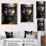 Black and golden woman Photo III - Fashion Canvas Wall Art