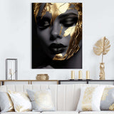 Black and golden woman Photo IV - Fashion Canvas Wall Art