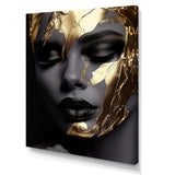 Black and golden woman Photo IV - Fashion Canvas Wall Art