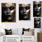 Black and golden woman Photo IV - Fashion Canvas Wall Art