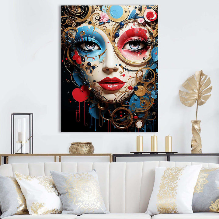 Pop Art Elegance portrait of woman - Fashion Canvas Wall Art