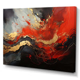 Red and gold marble fire I - Abstract Canvas Wall Art