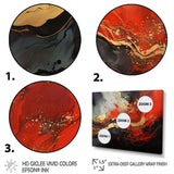 Red and gold marble fire I - Abstract Canvas Wall Art