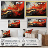 Red and gold marble fire I - Abstract Canvas Wall Art