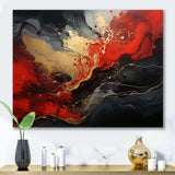 Red and gold marble volcano II - Abstract Canvas Wall Art