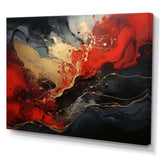 Red and gold marble volcano II - Abstract Canvas Wall Art