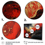 Red and gold marble volcano II - Abstract Canvas Wall Art