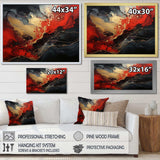 Red and gold marble volcano II - Abstract Canvas Wall Art