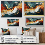 Blue and golden marble storm III - Abstract Canvas Wall Art