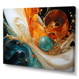 Orange and emerald marble lava I - Abstract Canvas Wall Art