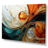 Orange and emerald marble lava IV - Abstract Canvas Wall Art