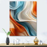 Blue and orange Fractal Curves in Motion III - Abstract Canvas Wall Art